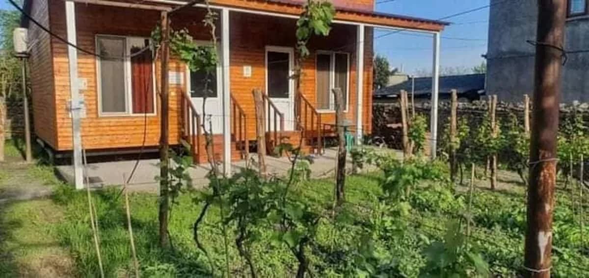 Holzcottage mit Veranda bei Gigo Papa’s Wine Cellar